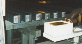 Marking on the end face of 300°C℃ to 700°C℃ billets using JET MARKER